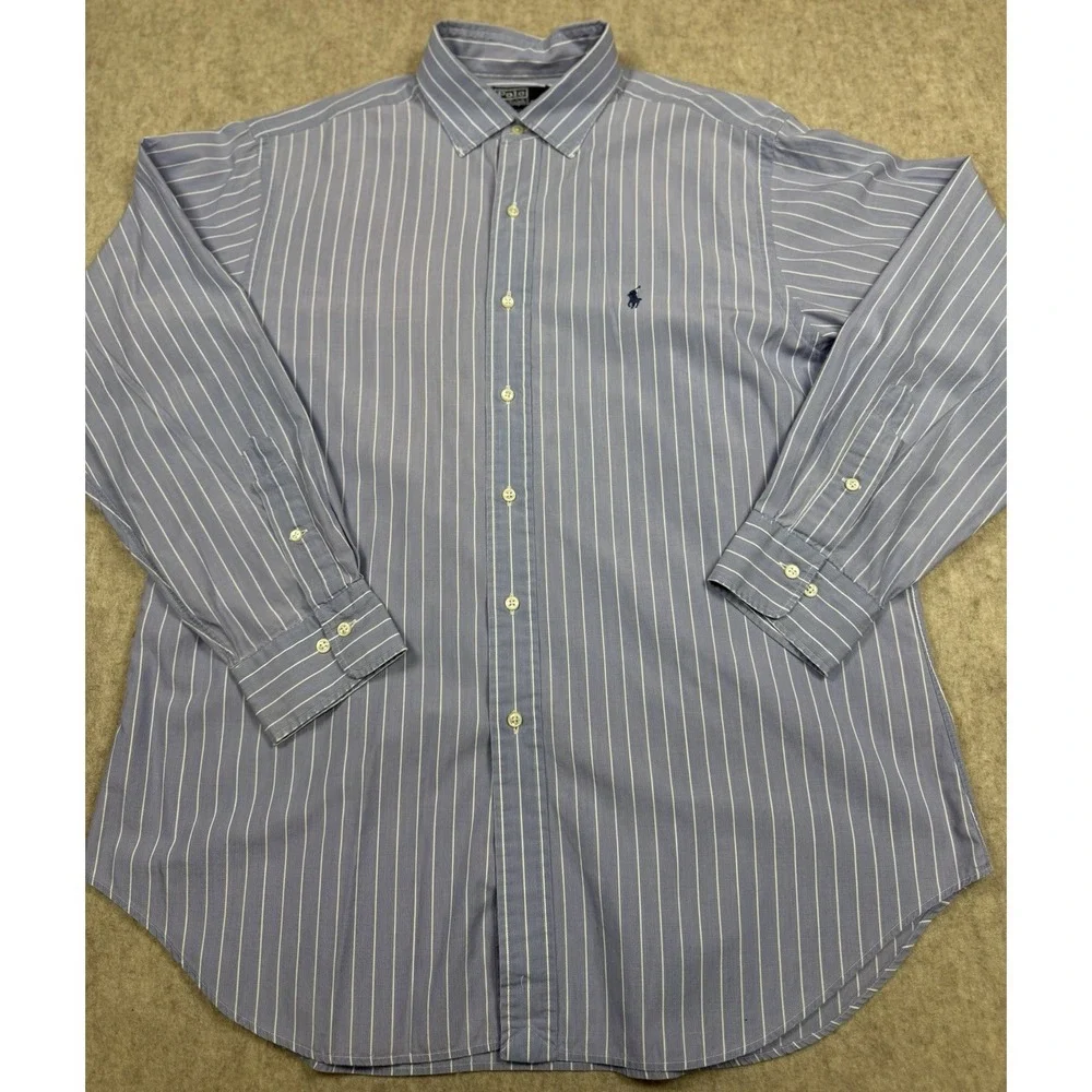 Polo Ralph Lauren Vintage Shirt‎ Mens 17 34/35 Long Sleeve Philip Button Up